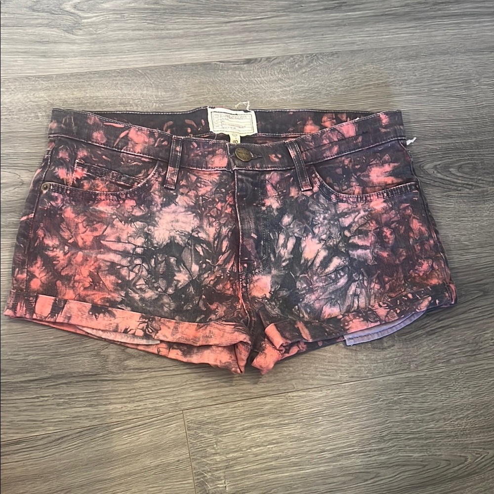 Current/Elliott Pink and Black Jean Shorts